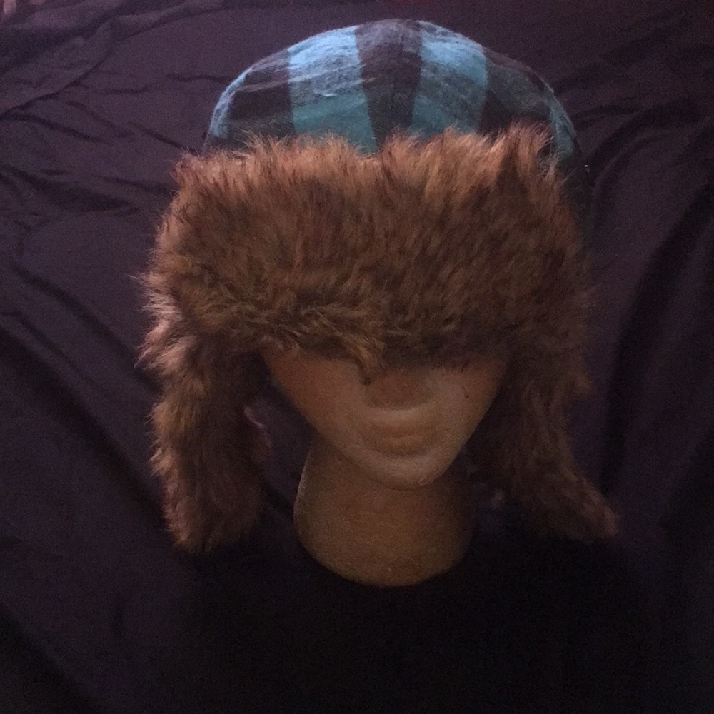 Blue Plaid Winter Hat